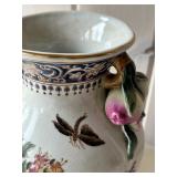 FR - Vintage Chinese Style Porcelain Vase with Rooster and Floral Design