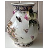 FR - Vintage Chinese Style Porcelain Vase with Rooster and Floral Design