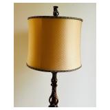 LR - Ornate Antique-Style Floor Lamp with 59 Inch Height and Fabric Shade