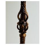 LR - Ornate Antique-Style Floor Lamp with 59 Inch Height and Fabric Shade