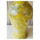 SR - 20.5 Inch Tall Hand Painted Yellow Floral Porcelain Vase