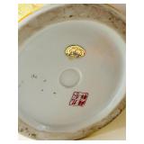 SR - 20.5 Inch Tall Hand Painted Yellow Floral Porcelain Vase