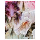 SR/FR - Set of 2 Decorative Plates: Hand Painted Hong Kong Plate and 1991 Iris Quartet Collector Plate, 9 Inch