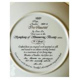 SR/FR - Set of 2 Decorative Plates: Hand Painted Hong Kong Plate and 1991 Iris Quartet Collector Plate, 9 Inch