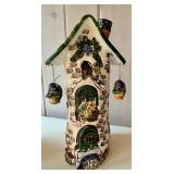SR - Set of 2 Decorative Ceramic Village Houses, 14 inch Tall
