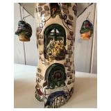 SR - Set of 2 Decorative Ceramic Village Houses, 14 inch Tall