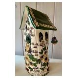 SR - Set of 2 Decorative Ceramic Village Houses, 14 inch Tall