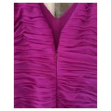 LR - Kay Unger New York Size 8 Magenta Ruched Tiered Cocktail Dress