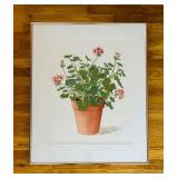 LR - Framed Charlotte Ann Meckley Botanical Print Cranesbill Geranium