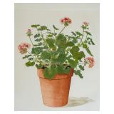 LR - Framed Charlotte Ann Meckley Botanical Print Cranesbill Geranium
