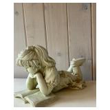 SR - Large Resin Sculpture of Girl Reading Book