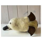 SR - Vintage Painted Wooden Duck Figurine