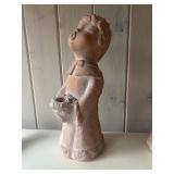 SR - Pair of 17 Inch Terracotta Singing Angel Figurines