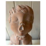 SR - Pair of 17 Inch Terracotta Singing Angel Figurines