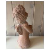 SR - Pair of 17 Inch Terracotta Singing Angel Figurines