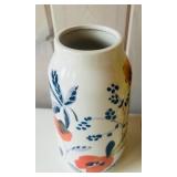 ST - Pair of 8 Inch Decorative Vases, Hand Painted and Studio Pottery