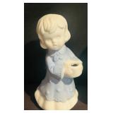 FR - Pair of 4-Inch Vintage Porcelain Angel Candle Holders