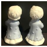 FR - Pair of 4-Inch Vintage Porcelain Angel Candle Holders