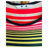 SR - Striped Short Sleeve Knit Dress with Ruched Side