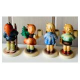 FR - Set of Four Vintage Goebel Hummel Style Candle Holders, Tallest 4 Inches