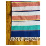 LR - Mexican Serape-Style Area Rug 42 x 65 Inch with Multicolor Stripes