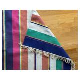LR - Mexican Serape-Style Area Rug 42 x 65 Inch with Multicolor Stripes