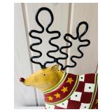 FR - Holiday Decor Set with Reindeer Figures, Santa, and Votive Holder