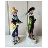 FR - Pair of Vintage 7-Inch Porcelain Figurines Man and Woman in Period Dress