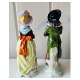 FR - Pair of Vintage 7-Inch Porcelain Figurines Man and Woman in Period Dress