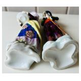 FR - Pair of Vintage 7-Inch Porcelain Figurines Man and Woman in Period Dress