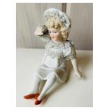 SR/FR - Set of 3 Antique Bisque and Porcelain Figurines with Decorated Shoe