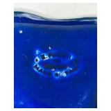 SR - Decorative Set: Murano Heart Dish E. Peretti for Tiffany, Glass Heart Ornament, Faux Hydrangea