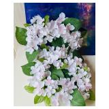 SR - Decorative Set: Murano Heart Dish E. Peretti for Tiffany, Glass Heart Ornament, Faux Hydrangea