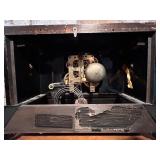 LL - Antique Black Mantel Clock with Ornate Metal Feet