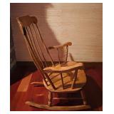 LL - Vintage Wooden Spindle Back Rocking Chair