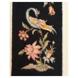 ULO - Vintage Needlepoint Bell Pull with Bird and Floral Motif