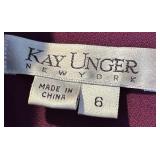 MN - Kay Unger New York Purple Ruffle Neck Dress Size 6