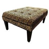 LL - Leopard Print Upholstered Ottoman Bench