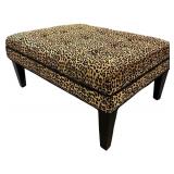 LL - Leopard Print Upholstered Ottoman Bench