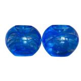 Pair of Kosta Boda Anna Ehrner Blue Moon Candle Holders