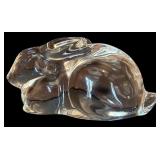 K - Vintage Baccarat Crystal Laying Bunny Figurine