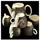 K - Vintage Johann Haviland "Papageno" Teapot / Coffee Pot and Cups Set