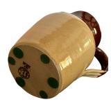 K - Set of 3 Vintage Brown Glazed Stoneware: 7" Pitcher and 2 Covered Soup Crocks