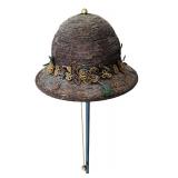 FR - Vintage 56.5-Inch Floor Lamp with Unique Floral Hat Shade