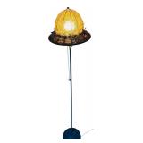 FR - Vintage 56.5-Inch Floor Lamp with Unique Floral Hat Shade