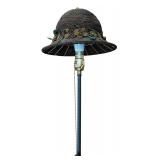 FR - Vintage 56.5-Inch Floor Lamp with Unique Floral Hat Shade