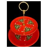 FR  - Vintage Waechtersbach West Germany Christmas Ceramic Serving Set with Two-Tier Dessert Stand