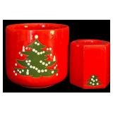 FR  - Vintage Waechtersbach West Germany Christmas Ceramic Serving Set with Two-Tier Dessert Stand