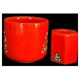 FR  - Vintage Waechtersbach West Germany Christmas Ceramic Serving Set with Two-Tier Dessert Stand