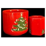 FR  - Vintage Waechtersbach West Germany Christmas Ceramic Serving Set with Two-Tier Dessert Stand